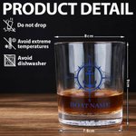 Personlig båtankermønsterdesign 10 oz whiskyglass og skiferunderleggssett med tekst Bursdag farsdagsgave til bestefar pappa whiskyelskere