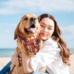 Bandana per cani regolabile in stile hawaiano con foto, regalo di compleanno in spiaggia e costume per gli amanti degli animali.