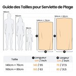 Serviette de Plage Multicolore Personnalisée avec Nom à Séchage Rapide Super Absorbante Accessoire Vacances d'Été Cadeau Anniversaire pour Famille
