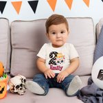 Personalisierte Gothic Sugar Skull 100% Baumwolle Baby Bodysuit Kinder T-Shirt mit Namen und Jahr Tag der Toten Halloween Geschenk für Jungen Mädchen