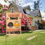 Gepersonaliseerde There's some Horrors in This House Halloween Pet Garden Flag met 1-7 Hond Kat Portret en Namen Yard Decor Halloween Gift voor Famili