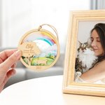 Spersonalizowany Tęczowy Most Pies Kot Drewniany grawerowany wiszący ornament z imieniem i rokiem Świąteczny prezent na pamiątkę utraty zwierzaka dla miłośników zwierząt domowych