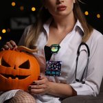Regalo de Halloween para el personal médico de la semana de la enfermera del compañero de la insignia del texto