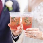 Gobelet en Plastique Personnalisé avec Texte Lot de 10 Gobelets Recyclables 350ml 450ml Cadeau Fête Mariage Bridal Shower pour Couple