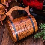 Personalisierter Holz-Bierkrug mit Namen 500ml Holzbecher Geburtstag Oktoberfest Geschenk für Papa Herren
