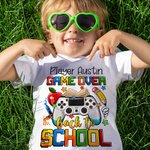 Personalised Multi-colour Game Over Back To School 100% Cotton Kid T-shirt with Name School Season Gift for Girls Boys