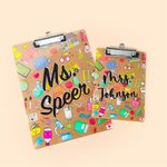 Personalized Erasable Cartoon Acrylic Clipboard with Name Back to School Teacher’s Day Gift for Teacher