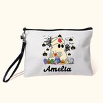 Personalisierte niedlichen Geist Krankenschwester Verband Kürbis Doodle Brief Leinen Wristlet Makeup Tasche mit Namen lustig Halloween Geschenk für Kr