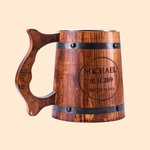 Personalisierter Holz-Bierkrug mit Namen 500ml Holzbecher Geburtstag Oktoberfest Geschenk für Papa Herren