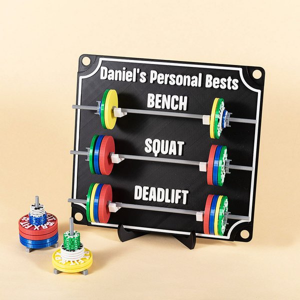 Gepersonaliseerde Verwijderbare Mini Barbells Weightlifting Tracking Board met tekst Home Gym Gift voor Coach Fitness Lover