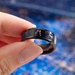 Personalized Orion Nebula Galaxy Constellation Ring Set of 2 with Engraved Text Engagement Wedding Valentine's Day Anniversary Gift for Couple