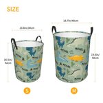 Gepersonaliseerde Leuke Dinosaurus Waterdichte Wasmand met Naam Grote Capaciteit Organisator voor Speelgoed Boeken Verjaardagscadeau voor Kinderen