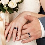Personalized Orion Nebula Galaxy Constellation Ring Set of 2 with Engraved Text Engagement Wedding Valentine's Day Anniversary Gift for Couple