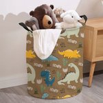 Gepersonaliseerde Leuke Dinosaurus Waterdichte Wasmand met Naam Grote Capaciteit Organisator voor Speelgoed Boeken Verjaardagscadeau voor Kinderen