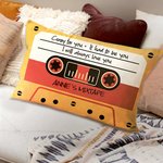 Personalised Mixtape Retro 80s Music Throw Pillow Cover with Name Home Decor Birthday Housewarming Gift for Music Lovers