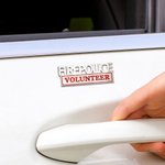 Distintivo adesivo personalizzato dei vigili del fuoco per auto con testi resistenti alle intemperie Accessori per auto regalo per i vigili del fuoco