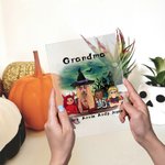 Personalisierte Oma Mama Hexe und GrandKids Kürbisse Vampir Acryl Plaque mit 1-6 Namen Halloween Geschenk für Mama Familie