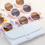 Occhiali da sole personalizzati Multicolor Cute Floral Outdoor Beach con nome e accessorio Regalo di compleanno per bambini
