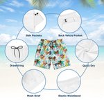 Maillot de Bain Personnalisé avec 1-5 Protraits Photos ou Animal de Compagnie Style Hawaïen Cadeau Anniversaire Estival pour Homme