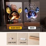 Veilleuse LED personnalisée avec socle en bois pour animaux de compagnie Cadeau de sympathie pour les amoureux des chats, des chiens et des animaux de