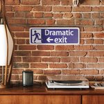 Personalizado colorido dramático signo de salida de madera divertido partido pasillo decoración de la pared regalo de cumpleaños para los amantes del 