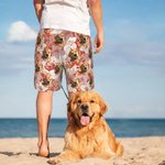 Maillot de Bain Personnalisé avec 1-5 Protraits Photos ou Animal de Compagnie Style Hawaïen Cadeau Anniversaire Estival pour Homme