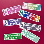 Personalizado colorido dramático signo de salida de madera divertido partido pasillo decoración de la pared regalo de cumpleaños para los amantes del 