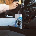 Vaso personalizado de 20oz con nombre y pajita para perro gato mamá y papá