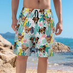 Maillot de Bain Personnalisé avec 1-5 Protraits Photos ou Animal de Compagnie Style Hawaïen Cadeau Anniversaire Estival pour Homme