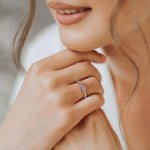 Personalized Dainty Birthstone Flower Cluster Ring with Zircon Minimalist Jewelry Birthday Anniversary Gift for Women