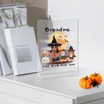 Personalisierte Oma Mama Hexe und GrandKids Kürbisse Vampir Acryl Plaque mit 1-6 Namen Halloween Geschenk für Mama Familie