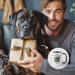 Personalisierte niedlichen Hund Happy Pawther's Day Becher mit Namen und Haustier Foto Geburtstag Vatertag Geschenk für Männer