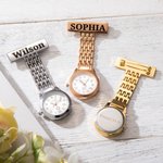 Personalized Medical Clip on Fob Watch & Ballpoint Pen Set with Engraved Name and Gift Box Thank You Birthday Gift for Nurses Doctors Vets