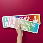 Personalizado colorido dramático signo de salida de madera divertido partido pasillo decoración de la pared regalo de cumpleaños para los amantes del 