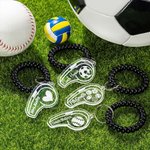 Henkilökohtainen Jalkapallo Koripallo Lentopallo Sydän Design Kirkas akryyli pilli Avaimenperä Spiral Rannekoru arvostus Urheilulahja PE-valmentajalle