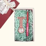 Personalized Medical Clip on Fob Watch & Ballpoint Pen Set with Engraved Name and Gift Box Thank You Birthday Gift for Nurses Doctors Vets