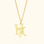 Personalizada Minimalista Doble entrelazados iniciales colgante collar de cumpleaños Aniversario San Valentín Día de regalo para las mujeres