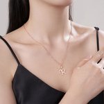 Personalizada Minimalista Doble entrelazados iniciales colgante collar de cumpleaños Aniversario San Valentín Día de regalo para las mujeres