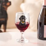 Verre à vin à pied court avec nom Cadeau pour l'amour de votre chien ou de votre chat