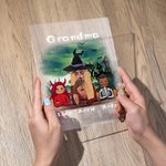 Spersonalizowana lampka nocna LED Witch Vampire Bat z 7 kolorami światła Drewniana podstawa Dekoracja domu Prezent na Halloween dla rodziny
