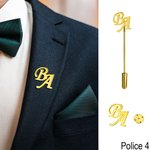Broche Personnalisée avec Initiales Style Monogramme Cadeau d'Anniversaire Mariage pour Homme