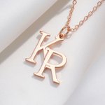 Personalizada Minimalista Doble entrelazados iniciales colgante collar de cumpleaños Aniversario San Valentín Día de regalo para las mujeres