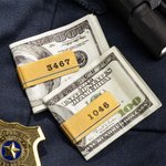 Clip d'argent personnalisé avec texte gravé Thin Blue Line Cadeau d'anniversaire pour officier de police