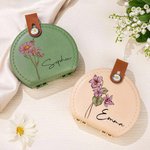 Personalised Vintage Birth Flower Portable Sewing Kit Set Storage Box with Name Birthday Sewing Accessories Gift for Tailor Lover