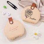 Personalized Birth Flower Portable DIY Sewing Tools Kit Storage Box with Name Birthday Gift for Sewing Handcraft Lovers