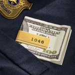 Clip d'argent personnalisé avec texte gravé Thin Blue Line Cadeau d'anniversaire pour officier de police