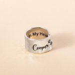Anillo Personalizado Martillado Ajustable con Nombre y Texto en Memoria de la Pérdida de una Mascota Regalo para los Amantes de las Mascotas Gato Perro