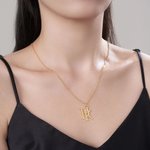 Personalizada Minimalista Doble entrelazados iniciales colgante collar de cumpleaños Aniversario San Valentín Día de regalo para las mujeres