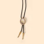 Personalised Vintage Western Bolo Tie with  Initial A-Z Cowboy Accessories Wedding Party Bridal Shower Gift for Bridegroom Best Man