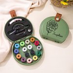 Personalized Birth Flower Portable DIY Sewing Tools Kit Storage Box with Name Birthday Gift for Sewing Handcraft Lovers
